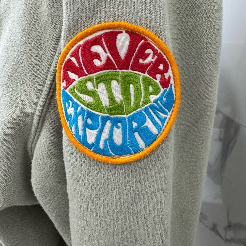 The North Face Novelty Patch Pullover Hoodie Sage Green Size L - Picture 6 of 8